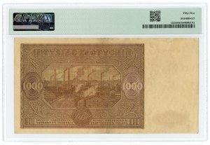 1 000 zloty 1946 - Série N - PMG 55