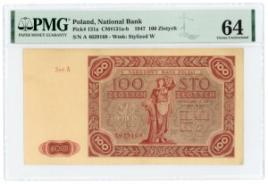 100 Zloty 1947 - Serie A - PMG 64