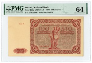 100 złotych 1947 - seria A - PMG 64
