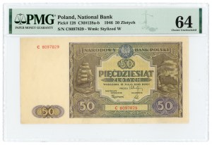 50 złotych 1946 - seria C - PMG 64