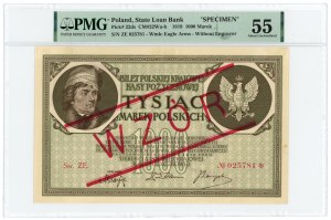 1000 Polnische Mark 1919 - Serie ZE. - MODELL - PMG 55