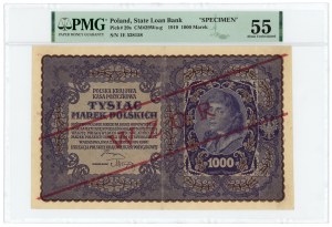 1,000 Polish marks 1919 - 1st Series E - MODEL - PMG 55