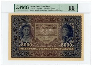 5.000 marek polskich 1920 - III Serja H - PMG 66 EPQ