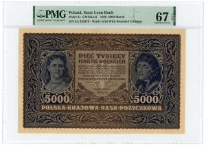 5 000 marks polonais 1920 - III Série A - PMG 67 EPQ - TOP POP