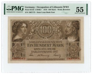 KOWNO - 100 marks 1918 - PMG 55