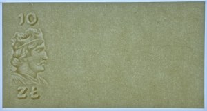10 zlotých 1926 - tlačiarenský papier s vodoznakom - RARE - PMG