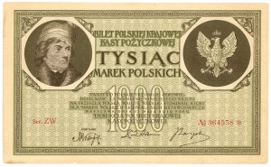 1,000 Polish marks 1919 - ZW series.