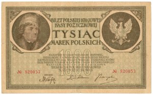 1 000 poľských mariek 1919 - bez série pred číslom - zriedkavé