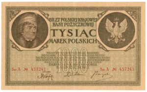 1.000 marek polskich 1919 - seria A - podwójnie Nr