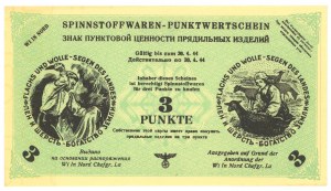 WI IN NORD - Deutsche Besatzung - Gutschein für Flachs und Wolle - 3 Punkte 1944