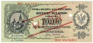10,000,000 Polish marks 1923 - ser. B 123456 / B 789000 - SPECIMEN
