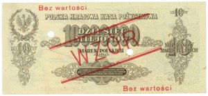 10,000,000 Polish marks 1923 - ser. B 123456 / B 789000 - SPECIMEN