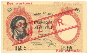 20 zloty 1924 - MODELLO - II EM. A