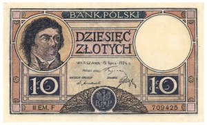 10 złotych 1924 - II EM. F - FALSYFIKAT