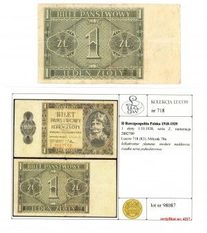 1 Zloty 1938 - Serie Z - Sammlung LUCOW