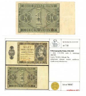 1 zloty 1938 - Z series - LUCOW Collection