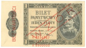 1 zlotý 1938 - MODEL/SPECIMEN - séria H