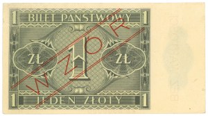 1 złoty 1938 - WZÓR/SPECIMEN - seria H