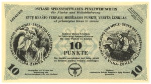 LITAUEN - Deutsche Besatzung - Gutschein für Leinen und Wolle - 10 Punkte 1943