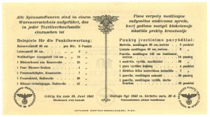 LITVA - Německá okupace - Poukaz na len a vlnu - 10. bod 1943