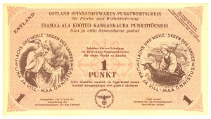 German occupation - voucher for linen and wool - 1 point 1943