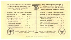 Occupazione tedesca - buono per lino e lana - 1 punto 1943