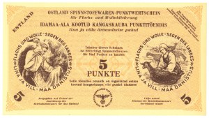 Německá okupace - poukázka na len a vlnu - 5 punkte 1943