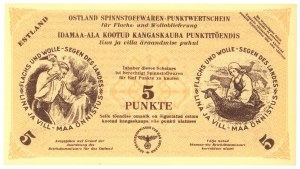 German occupation - voucher for linen and wool - 5 punkte 1943