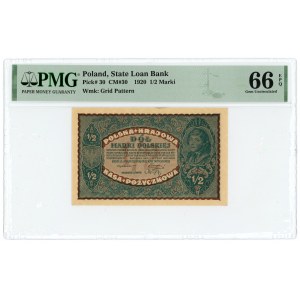 1/2 polnische Marke 1920 - PMG 66 EPQ