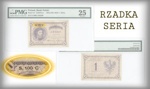 1 zlatá 1919 - vzácna séria S.100 C - PMG 25