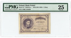 1 zlatý 1919 - vzácná série S.100 C - PMG 25