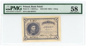 1 złoty 1919 - S.25 J - PMG 58