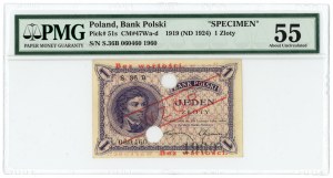 1 złoty 1919 - S. 36 B - WZÓR - PMG 55