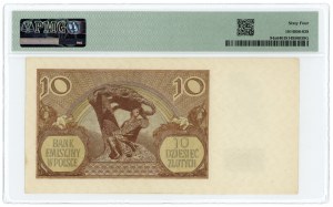 10 złotych 1940 - ser. M - WWII London Counterfeit - PMG 64