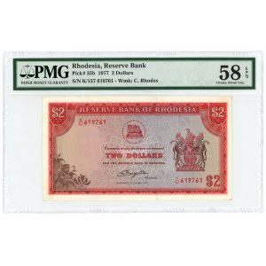 RODEZIA - $2 1977 - PMG 58 EPQ