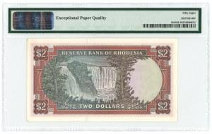 RODEZJA - 2 dolary 1977 - PMG 58 EPQ