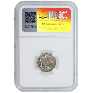 20 haléřů 1992 - NGC MS 67 - 2. max. bankovka