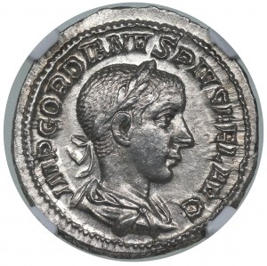 Römisches Reich, Gordian III 238-244, Denar, Rom - NGC MS