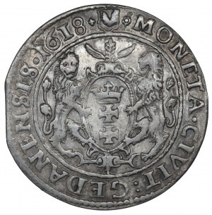 Sigismund III Vasa - Ort 1618, Gdansk - bear's paw in shield