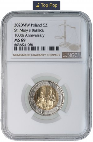 5 gold 2020 - St. Mary's Church - NGC MS 69 - Max Nota