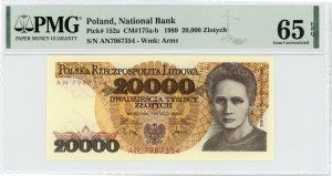 20.000 złotych 1989 - seria AN - PMG 65 EPQ