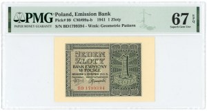 1 gold 1941 - BD series - PMG 67 EPQ - 2nd max note
