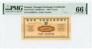 PEWEX - 5 centov 1969 - séria Ea - PMG 66 EPQ - MAX NOTA