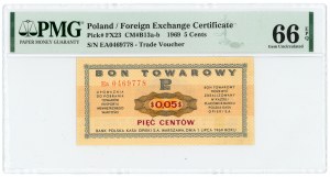 PEWEX - 5 cents 1969 - Ea series - PMG 66 EPQ