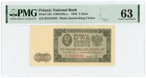 2 Gold 1948 - Einzelserie B - PMG 63