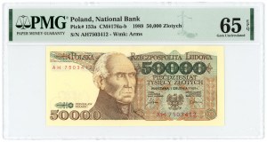 50.000 złotych 1989 - seria AH - PMG 65 EPQ (L5)