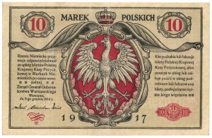 10 marks polonais 1916 - Série générale A - numérateur type Berlin IV