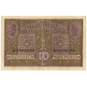 10 marek polskich 1916 - Generał seria A - numerator typ Berlin IV