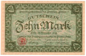 Province of Poznań ( Provinz Posen) - 10 marks 1918 - UNGULTING - without series and numbering