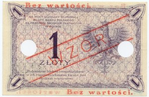 1 zloty 1919 - MODÈLE - RARE VARIATION